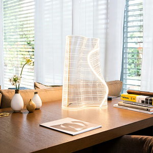Copper Modern Creative Acrylic Paper Lamps Minimalist Custom <b>Table</b> Lamp Home Deco Bedroom <b>Bedside</b> <b>Table</b> Lamps - Product Image 3