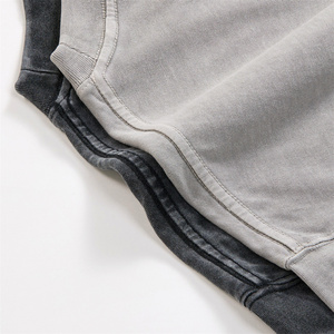 YWGH t-shirt in cotone 100% di lusso da <span class=keywords><strong>uomo</strong></span> con Logo Vintage invecchiato di alta qualità personalizzato sbiadito oversize lavorato a maglia - Product Image 4