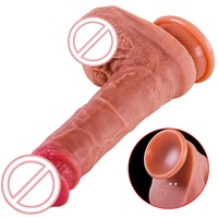 Dildo électrique marron de simulation de masturbation féminine avec chauffage et vibration, jouet sexuel pour adultes pour femmes - BJD-E019