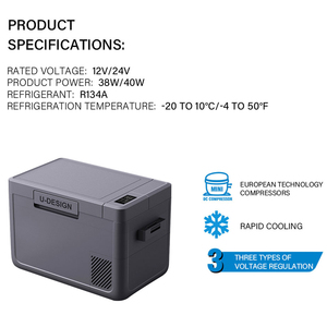 12 Volt Cooler Tủ đông Máy Làm Đá Tích hợp 25L cắm trại điện hộp làm mát xe Tủ lạnh mini tủ lạnh DC 12 V / 24V - Product Image 4