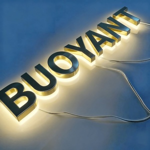 Manufacturer Outdoor Store Advertising Metal Shop Logo Custom Channel Letter <b>Sign</b> Gold <b>Led</b> <b>Sign</b> Board Backlit Letters <b>Sign</b> - Product Image 1