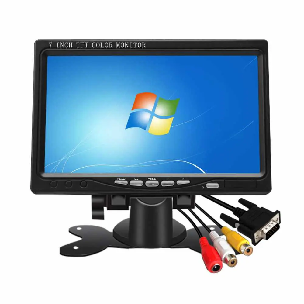 7 дюймов Высокое разрешение мини-Настольный портативный AV монитор экрана для ПК автомобиля монитор с сенсорным экраном AV вход VGA