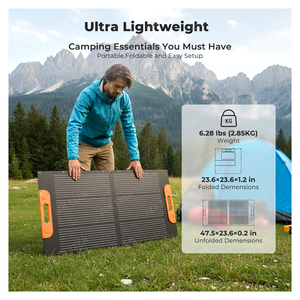 Fast Charge Foldable <b>Solar</b> <b>100W</b> Laminated High Efficiency Outdoor Survival Vehicle Roof Camping Van Energy JZK--G100-2 <b>Solar</b> Pan - Product Image 2