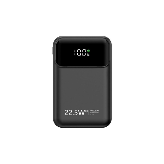 10000mAh Portable Power Bank with Detachable Cable Smart LCD Display Phone Lanyard Fast Charging External Battery Pack