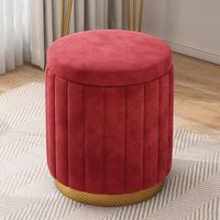 Tabouret de maquillage bas moderne et écologique en velours doux, avec rangement intégré, pour chambre à coucher et coiffeuse