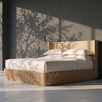 Cadre de lit plateforme moderne en bois avec tête de lit, lit double, mobilier de chambre à coucher pour l'intérieur