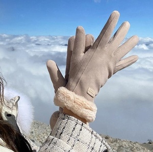 Gants d'hiver chauds pour femmes, mitaines en fourrure à doigts complets, coupe-vent pour la conduite - Product Image 4
