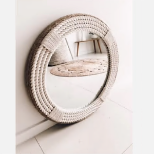 Espejo Decorativo Redondo de <span class=keywords><strong>Cuerda</strong></span> de Cáñamo Envuelto a Mano <span class=keywords><strong>con</strong></span> Estilo de Salvavidas Costero <span class=keywords><strong>para</strong></span> Decoración de Entrada, Baño y Sala de Estar - Product Image 4
