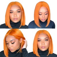 Perruques Lace Front de Haute Qualité, Best-sellers, 13*4 Lace Front, Lisses ou Ondulées, Coupe Bob, 10-16 Pouces, 350g, Cheveux Brésiliens