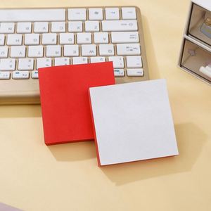 100 Sheets Solid Red Square Self-Adhesive Sticky Notes Set Vibrant Single-Hue <b>Memo</b> <b>Pads</b> Office School Daily - Product Image 3