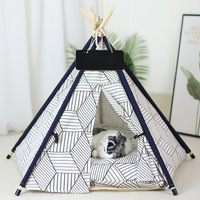 Tente pour animaux de compagnie moderne à imprimé personnalisé, vente en gros, pour chats et chiens, amovible, pliable, couleurs et tailles personnalisables S/M/L