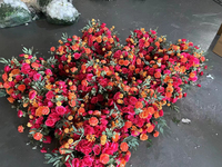 FB-RR01 Hiasan Tengah Meja untuk Pernikahan Mengatur Acara Pesta Ulang Tahun Latar Belakang Fotografi Bunga Buatan Mawar Merah