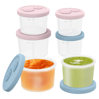Voedselveilige platina siliconen BPA-vrije opbergdoos met deksel - Mini draagbare snack- en babyvoedselvriezer voor 0-12 maanden