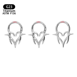 <b>Titanium</b> Heart Shape Septum <b>Ring</b> 8mm G23 ASTM F136 Unisex Body Jewelry - Product Image 5