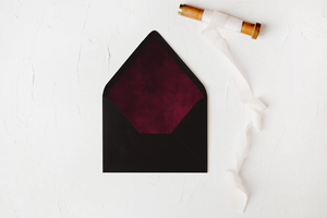 Doublures d'enveloppes en velours bordeaux A7 ou A9, doublures en suède bordeaux pour invitations de mariage - Product Image 4