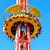 Manège de chute libre verticale Gyro Drop Tower de 22 m de hauteur, attraction de fête foraine certifiée CE ISO