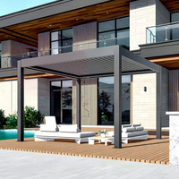 Pergola en aluminium à persiennes personnalisables, revêtement poudré, écologique, pour jardin, patio, balcon, terrasse, usage commercial