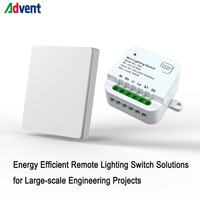 Interruptor de Pared Inalámbrico con Regulador de Luz 10A RF433, Sin Necesidad de Batería, Autoalimentado, IP44, Compatible con Smart Life/App