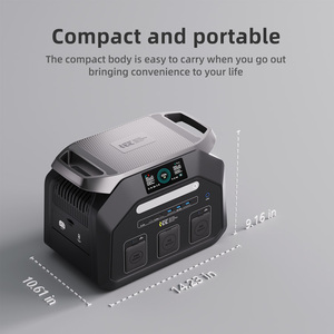 สถานีพลังงานสำรองแบบพกพา Smart Energy Storage Camping Pure Sine Wave LiFePO4 1024WH 1800w พร้อมแผงโซลาร์เซลล์ 100W 200W 400W 500W - Product Image 4