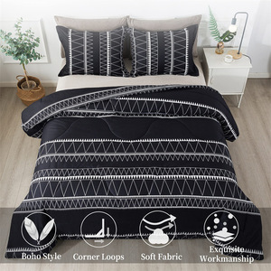 In Bộ Đồ Giường Đặt Siêu Mềm <span class=keywords><strong>Comforter</strong></span> Màu Đen Fluffy <span class=keywords><strong>Comforter</strong></span> Bộ Vua Kích Thước Bộ Đồ Giường Sang Trọng - Product Image 2