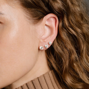 Pendientes de Moissanita VVS GRA de Corte Redondo en Varios Tamaños (0.1ct a 1ct) con 4 Garras, Chapados en Oro de 14K sobre Cobre, Joyería para Mujer, Ideal para la Oficina - Product Image 5