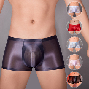 Sous-vêtements sexy U convexe pour hommes, <span class=keywords><strong>string</strong></span> respirant en satin soyeux brillant, caleçon pour garçon, 3055 - Product Image 1