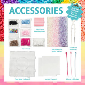 Paquete de Cuentas Fusibles Iridiscentes Personalizables para Manualidades con Brillo, para Actividades Divertidas, Fiestas, Escuela y Aficionados - Product Image 6