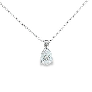 สร้อยคอทองคำ 14K/18K ประดับเพชรทรงหยดน้ำ 1 กะรัต เพาะเลี้ยงในห้องปฏิบัติการ รับรองโดย IGI ของขวัญแต่งงานสำหรับผู้หญิง - Product Image 1