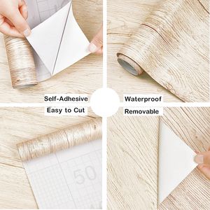 Décoration large en bois pour meubles vinyle imperméable auto-adhésif porte d'armoire de cuisine PVC papier peint décor Film protecteur - Product Image 2
