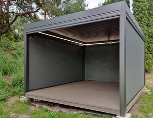 Pérgola eléctrica impermeable <span class=keywords><strong>para</strong></span> exteriores, hoja de persiana de techo con Motor IP65 y gafas laterales, 3x4 - Product Image 4