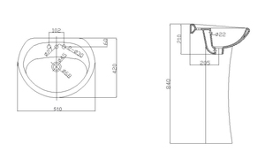 Ensemble de sanitaires en céramique européenne à double chasse, <span class=keywords><strong>WC</strong></span>, lavabo sur colonne, lavabo à poser, siphon en P pour salle de bain, vente en gros à prix abordable - Product Image 6