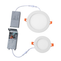 Plafonnier LED rond blanc 9W 12W pour hôtel, 5 CCT, encastré, dimmable Dali, panneau fin pour chambre et cuisine