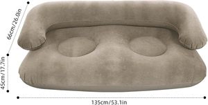 Built-in Pump Flocked Beach Air Couch PVC Blow-up Garden Air Lounger for Festivals Camping Home <b>Inflatable</b> <b>Sofa</b> - Product Image 3
