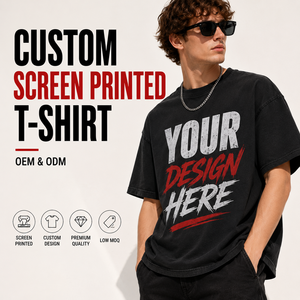 Screen Printed <b>Tshirt</b> Custom logo Men Oversized Graphic T-shirts OEM ODM Private Label Manufacturer - Product Image 1