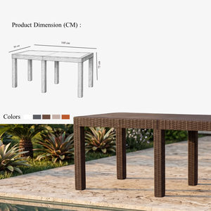 Table basse carrée en bois d'ingénierie robuste avec design moderne et simple en rotin, table centrale pour salon, bureau à domicile - Product Image 2