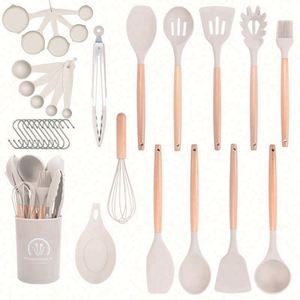 Custom 33-Piece Eco-Friendly LFGB Certified Kitchen Accessories Mixing Spatula Non-Stick Cookware Set <b>Silicone</b> Kitchen Utensils - Product Image 4