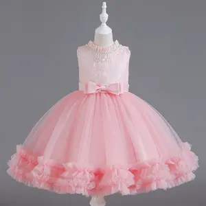 Nouvel arrivage de robes à fleurs pour filles de 5 à 10 ans avec paillettes brodées jupe élégante en maille de dentelle robes de soirée pour bébés filles et princesses