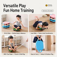 Planche roulante portable avec poignées, jouet d'entraînement à la coordination et à l'équilibre pour l'intérieur, planche sensorielle, planche à roulettes pour enfants