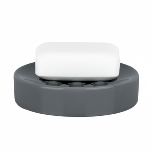 Spirella "Tube" stoneware soap dish in grey 11 x 2.6 cm - Product Image 2