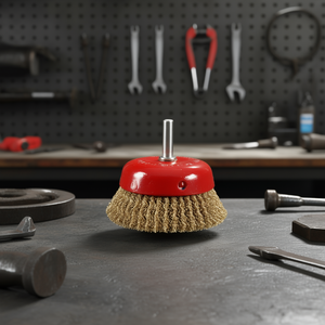 Brosse conique à fil ondulé de 6 mm en acier pour meuleuse d'angle - Product Image 3