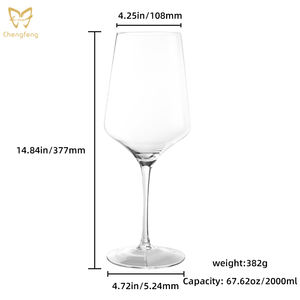 1.35L 2L Thêm lớn rượu vang kính tay thổi rượu vang đỏ kính rượu vang lấp lánh cho nhà hàng - Product Image 6