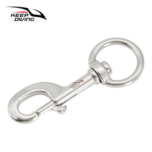 KEEP DIVING 316 Stainless Steel Head Rotating <b>Ring</b> Single Hook Spring Buckle Diving Equipment Accessories SSA DT120Y China <b>Cross</b> - Product Image 2
