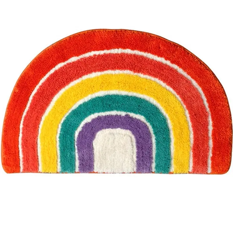 Unica forma arcobaleno in microfibra antiscivolo assorbente floccaggio tappeto tappetino per la casa bagno porta tappetino