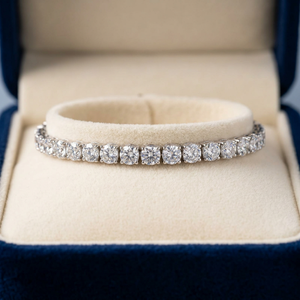 Elegante Pulsera de Cadena de Tenis de Plata de Ley S925 con Moissanita Redonda VVS1 para Mujer, Certificada por KARATS GRA, Precio al por Mayor - Product Image 6