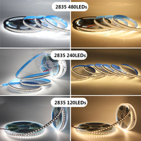 5M Strip LED 12V 24V lampu LED tahan air dekorasi kamar SMD2835 120 240 480LED/m pita fleksibel lampu kabinet Diode lampu malam