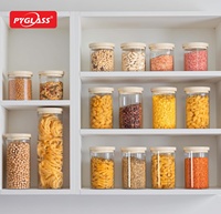 PYGLASS – Lot de 6 bocaux de conservation alimentaire en verre pour bébé, style moderne, écologiques, qualité alimentaire, sans BPA, avec couvercle, pour la rentrée scolaire, compatibles micro-ondes, pour noix