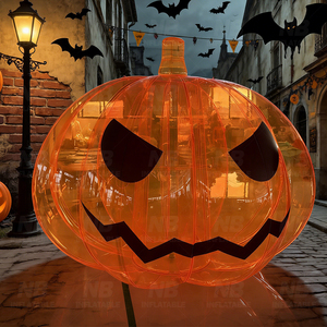 2m Inflatable Yellow Black Pumpkin <b>Balloon</b> Big Decoration Can Be <b>Customized</b> Inflatable Big Pumpkin Halloween Decoration Inflatab - Product Image 3