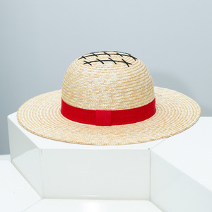 A212 <span class=keywords><strong>Sombrero</strong></span> de Paja Plano Tipo <span class=keywords><strong>Luffy</strong></span> de One Piece para Cosplay, Convenciones, <span class=keywords><strong>Sombrero</strong></span> de Paja de Verano - Product Image 5