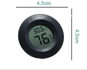 Higrometre termometre ölçer LCD dijital yuvarlak renkli sıcaklık test cihazı göstergesi akvaryum nem dedektörü