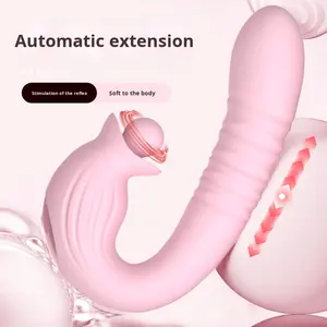 Vibrador telescópico para mujer, función para lamer la lengua giratoria, juguete sexual para adultos, masturbador estimulante para el orgasmo - Product Image 1